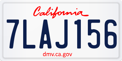 CA license plate 7LAJ156
