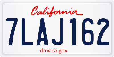 CA license plate 7LAJ162