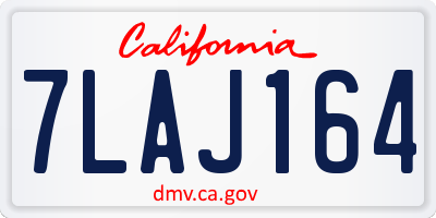 CA license plate 7LAJ164