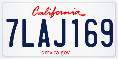 CA license plate 7LAJ169