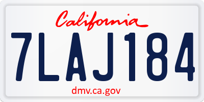CA license plate 7LAJ184