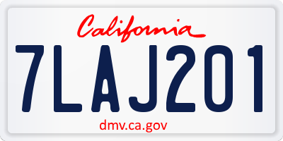 CA license plate 7LAJ201