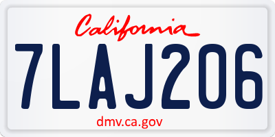 CA license plate 7LAJ206
