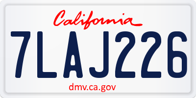 CA license plate 7LAJ226