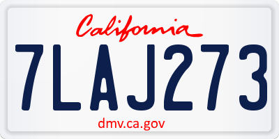 CA license plate 7LAJ273