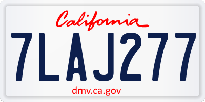 CA license plate 7LAJ277