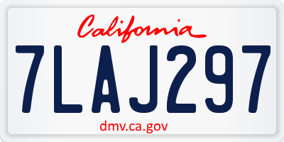 CA license plate 7LAJ297
