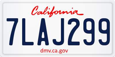 CA license plate 7LAJ299
