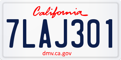 CA license plate 7LAJ301