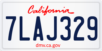 CA license plate 7LAJ329