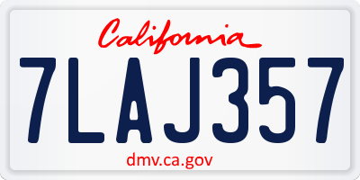 CA license plate 7LAJ357