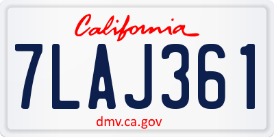 CA license plate 7LAJ361