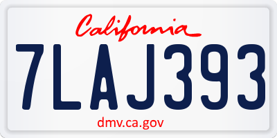 CA license plate 7LAJ393