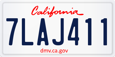 CA license plate 7LAJ411