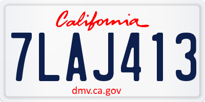 CA license plate 7LAJ413