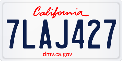 CA license plate 7LAJ427