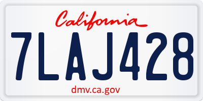 CA license plate 7LAJ428