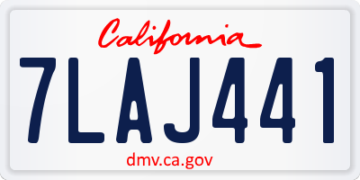 CA license plate 7LAJ441