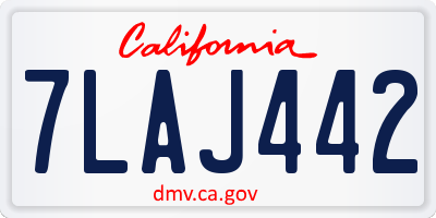 CA license plate 7LAJ442