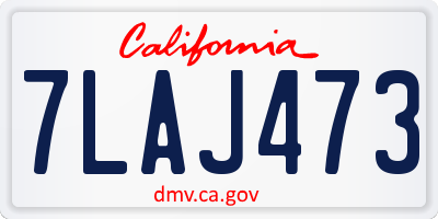 CA license plate 7LAJ473