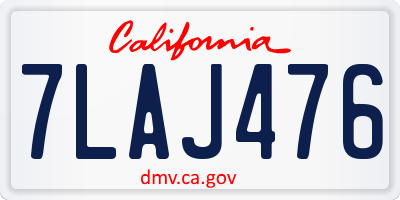 CA license plate 7LAJ476