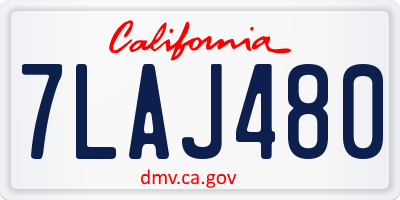 CA license plate 7LAJ480