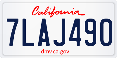 CA license plate 7LAJ490