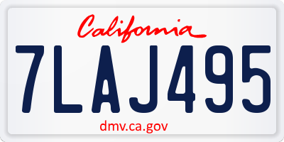 CA license plate 7LAJ495