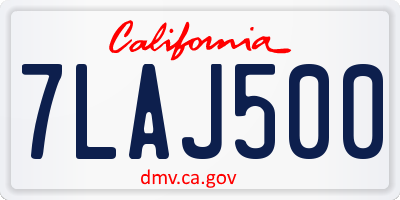 CA license plate 7LAJ500
