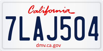 CA license plate 7LAJ504