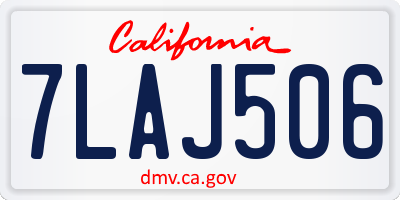 CA license plate 7LAJ506