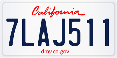 CA license plate 7LAJ511