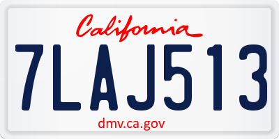 CA license plate 7LAJ513