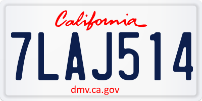 CA license plate 7LAJ514