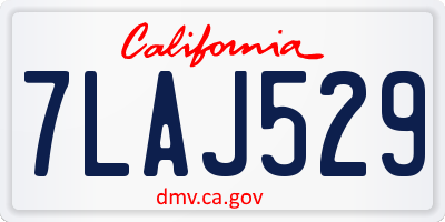 CA license plate 7LAJ529