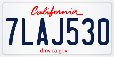 CA license plate 7LAJ530