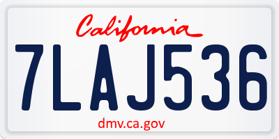 CA license plate 7LAJ536