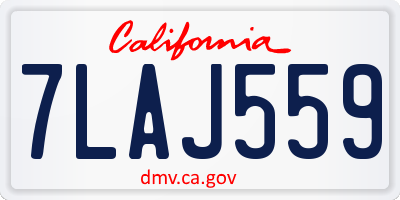 CA license plate 7LAJ559