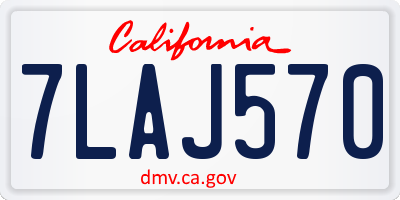 CA license plate 7LAJ570