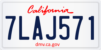 CA license plate 7LAJ571