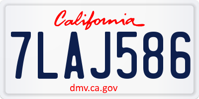 CA license plate 7LAJ586