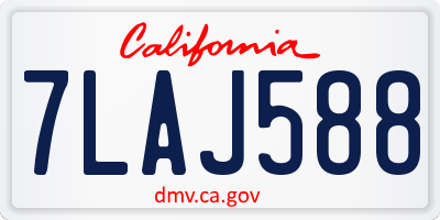 CA license plate 7LAJ588
