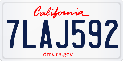 CA license plate 7LAJ592