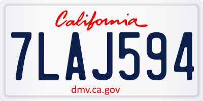 CA license plate 7LAJ594