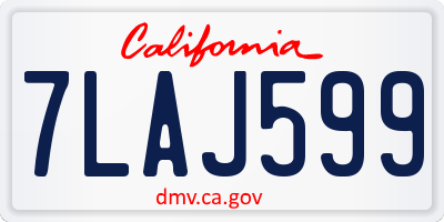 CA license plate 7LAJ599