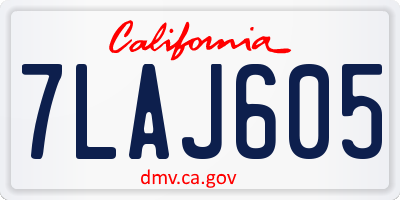 CA license plate 7LAJ605