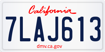 CA license plate 7LAJ613