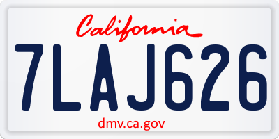 CA license plate 7LAJ626
