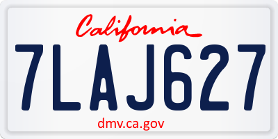 CA license plate 7LAJ627