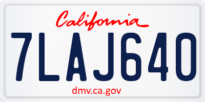 CA license plate 7LAJ640